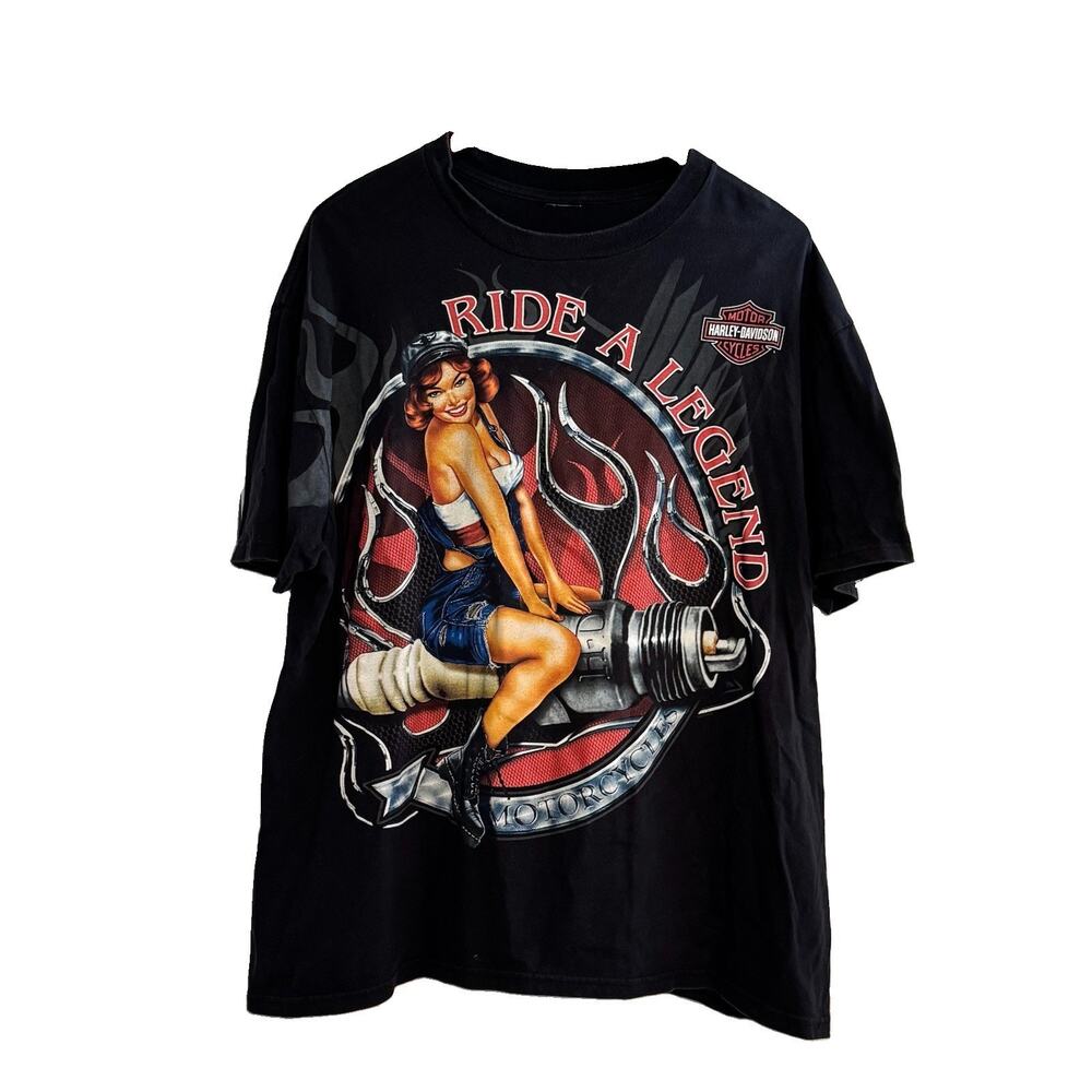 Harley Davidson Ride A Legend Tshirt Size 2XL Pin Up Girl Motorcycles